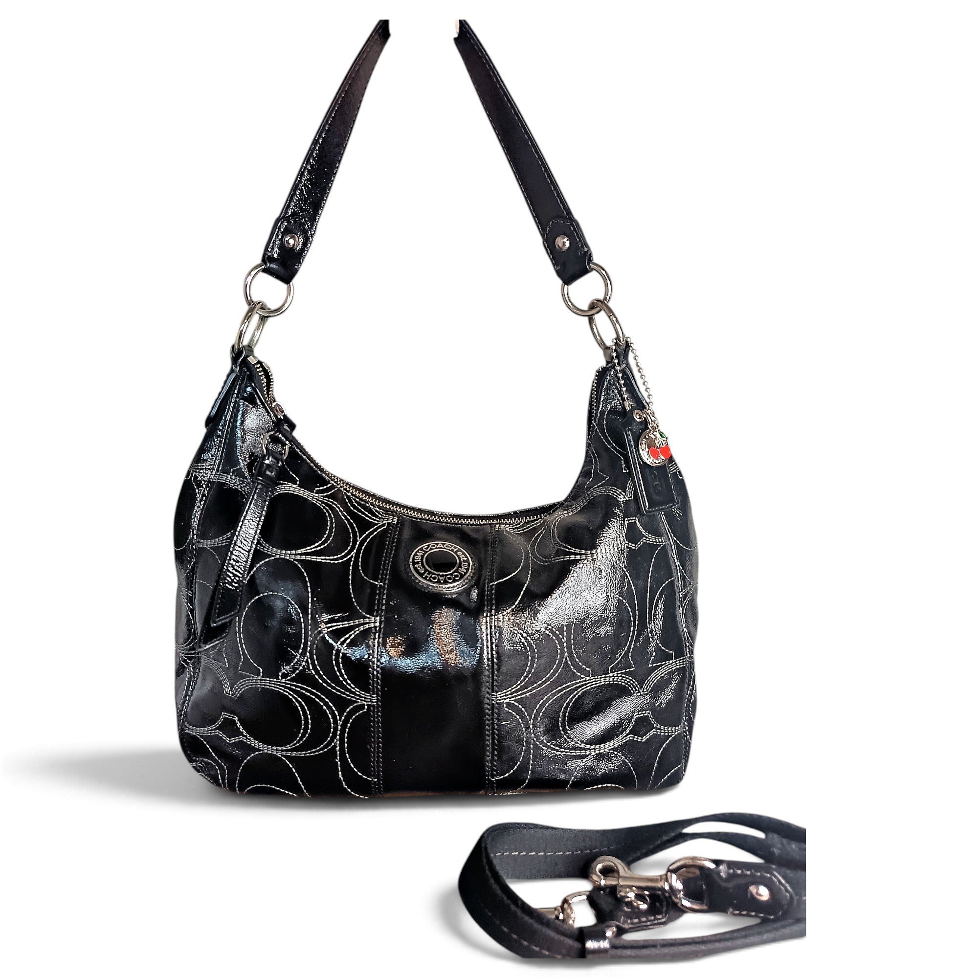 Patent leather handbag