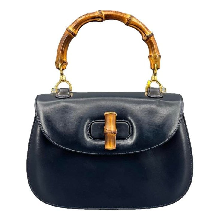 Convertible Bamboo Top Handle leather handbag