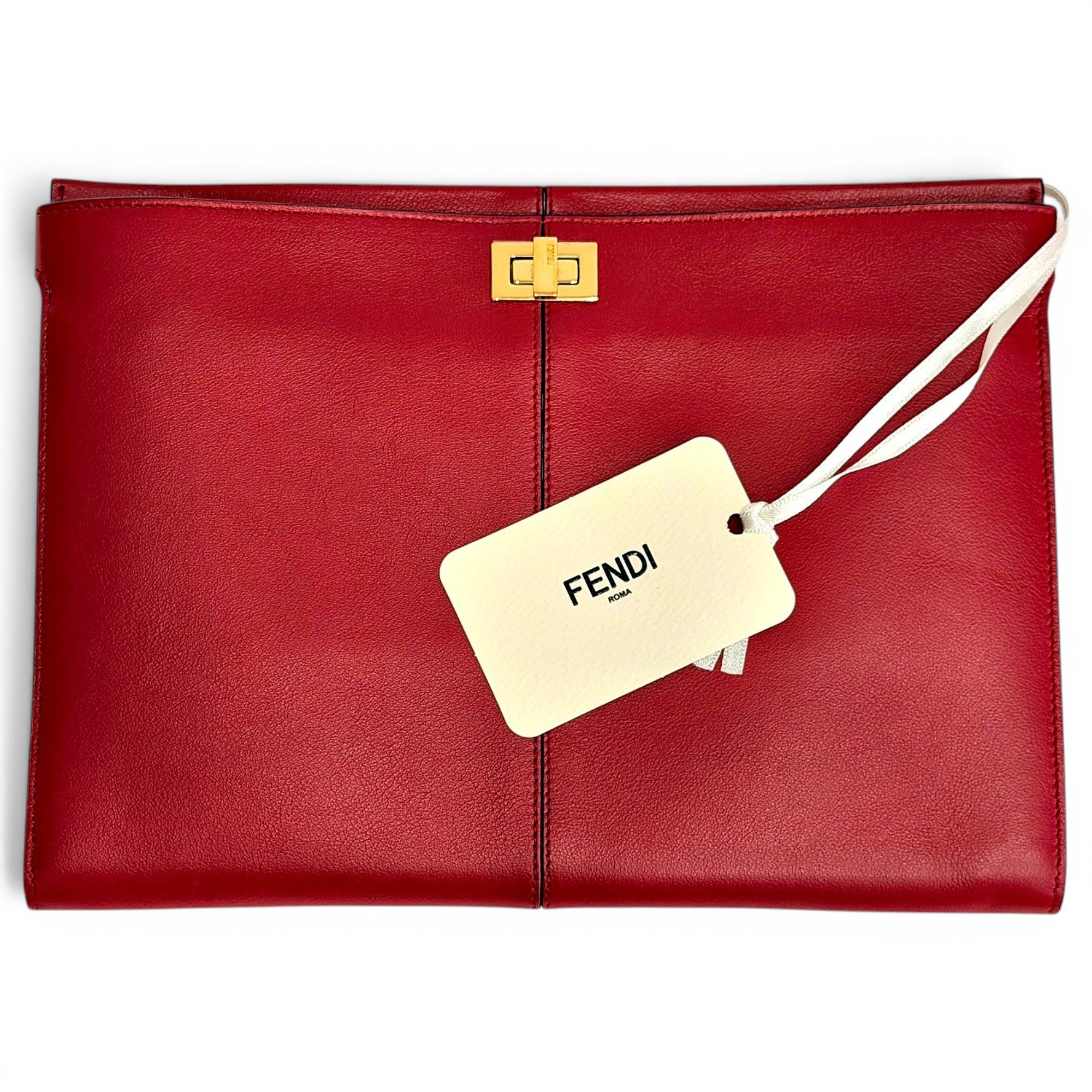Peekaboo leather clutch bag
