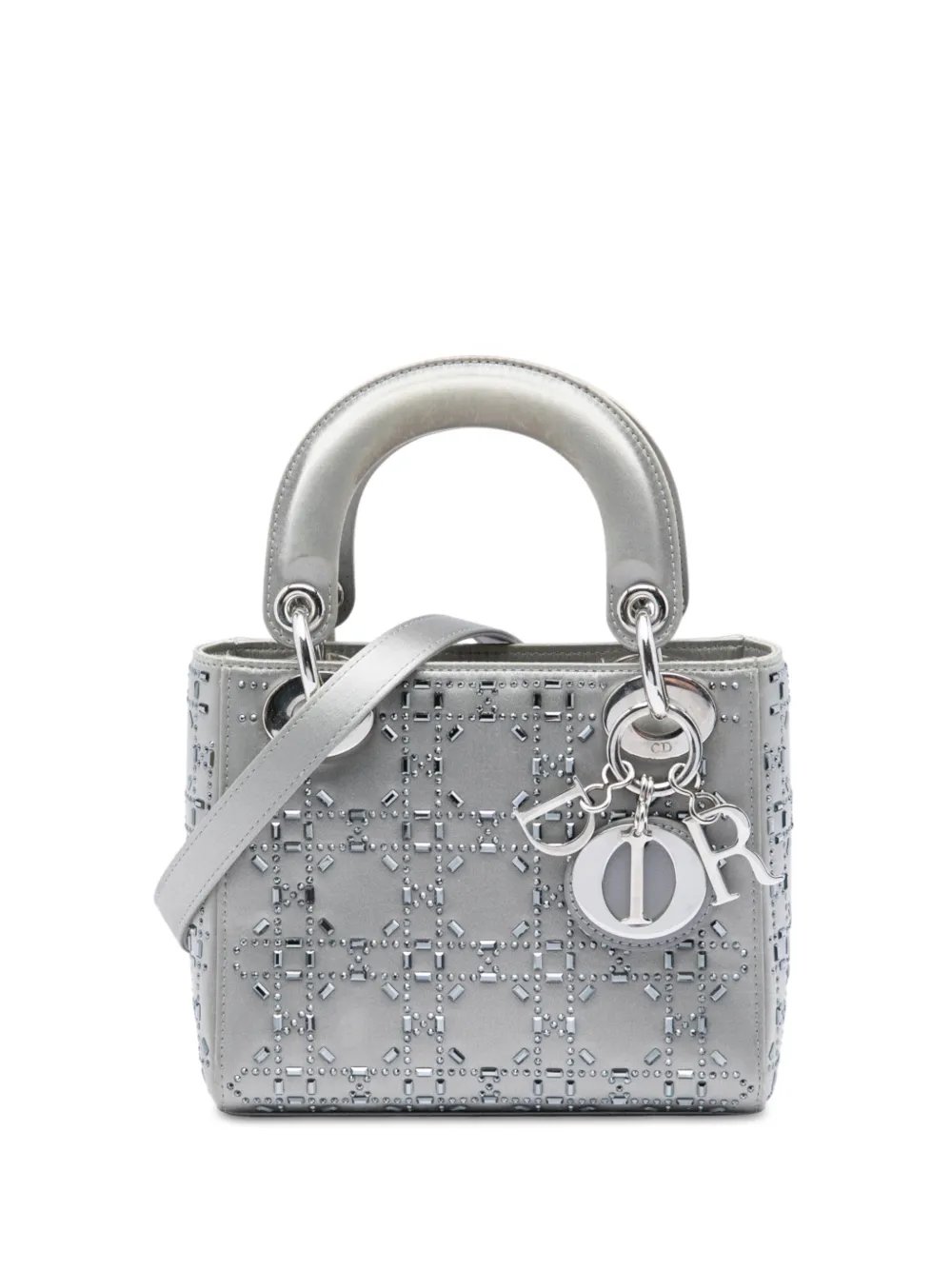 2018 Mini Satin Cannage Crystal Embellished Lady Dior satchel