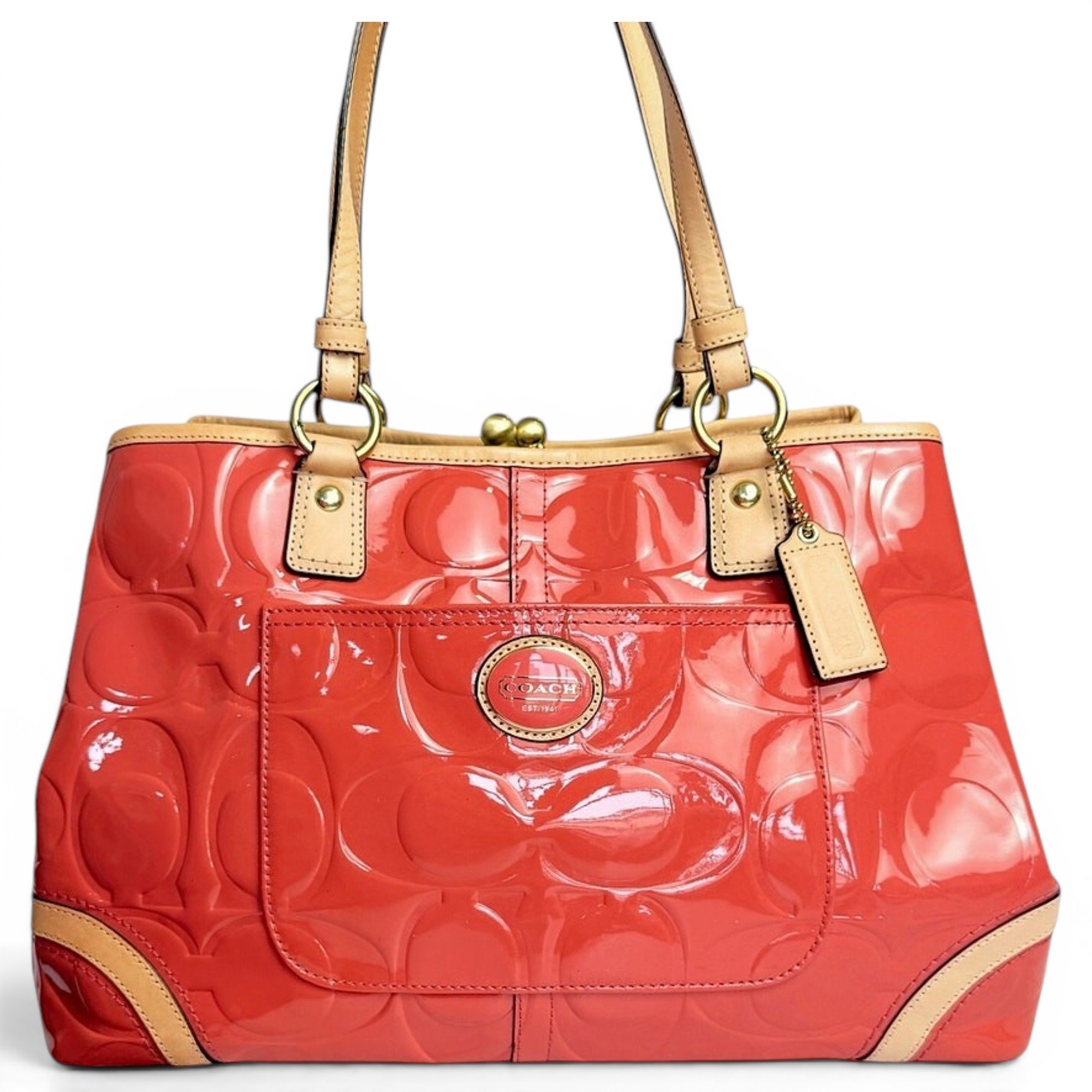 Patent leather handbag