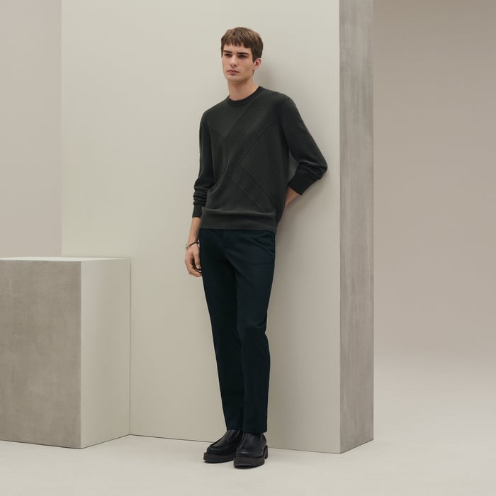 Vert Chrome Cashmere "Casaque Ombree" Crewneck Sweater