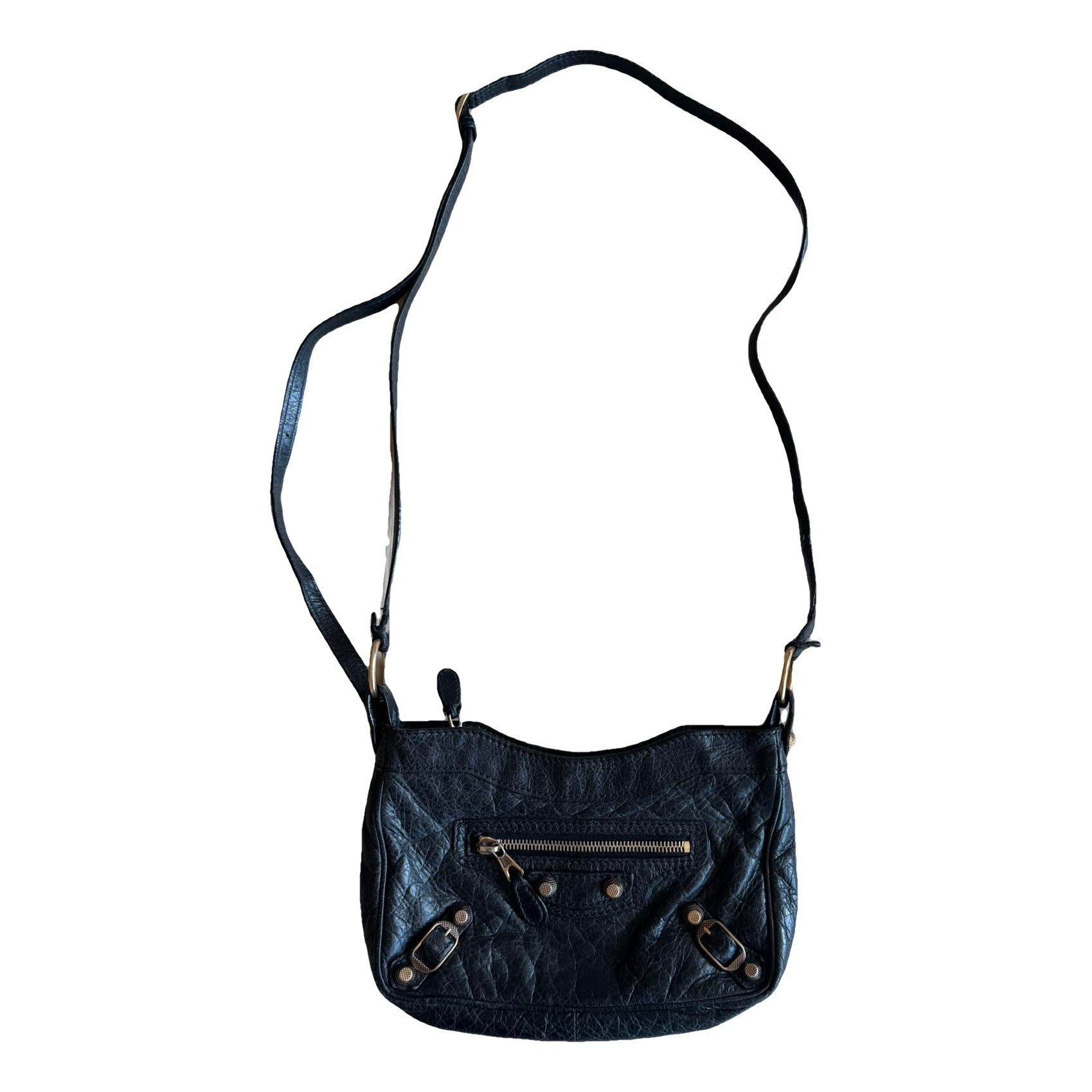 Hip leather handbag