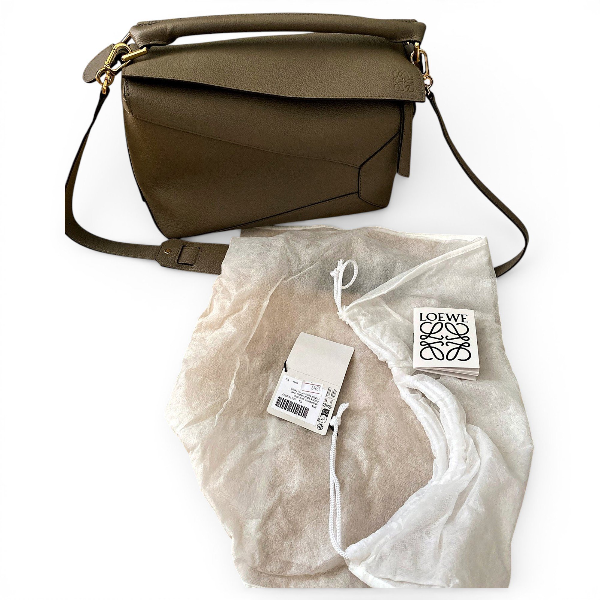 Puzzle leather handbag