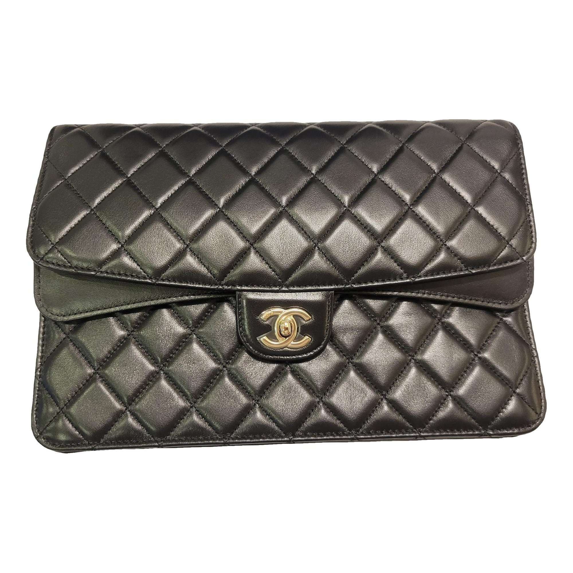 Leather clutch bag