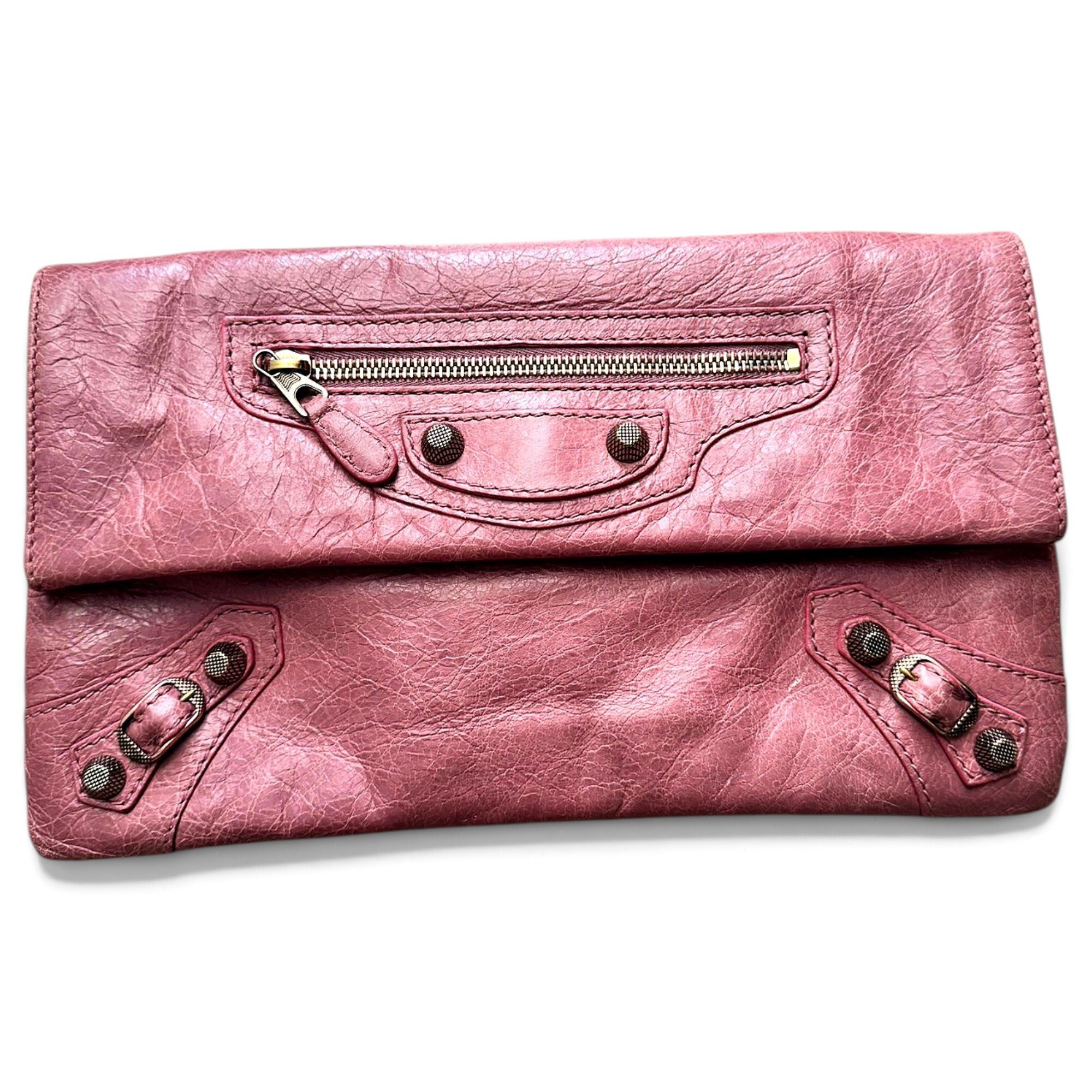 Envelop leather clutch bag