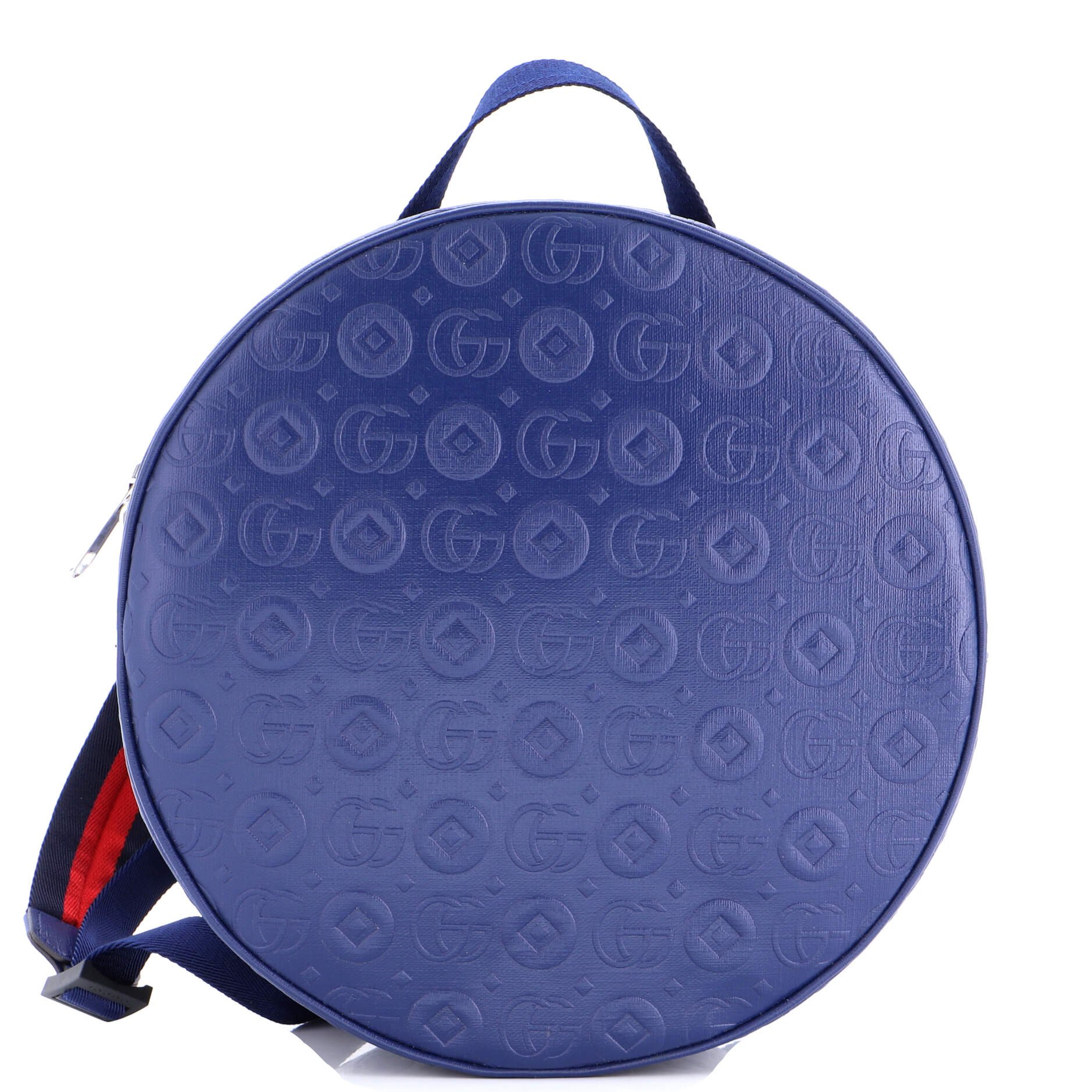 Gucci Children&#39;s Round Zip Backpack Embossed Leather