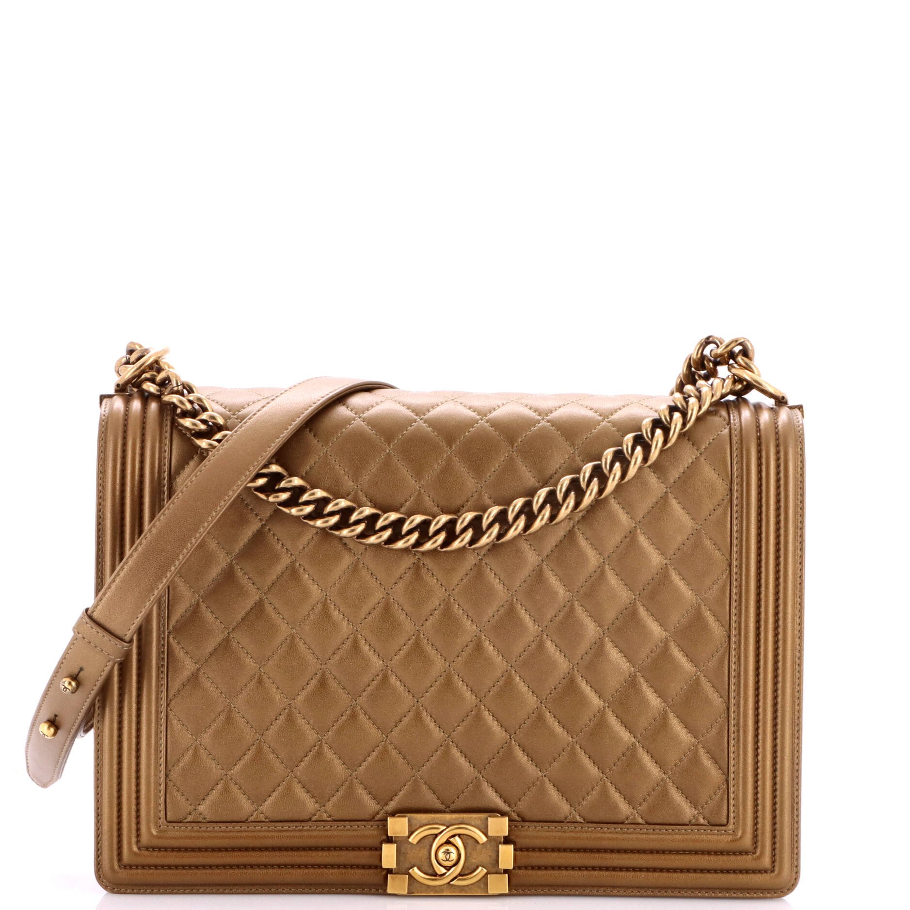 Boy Flap Bag Quilted Calfskin Large