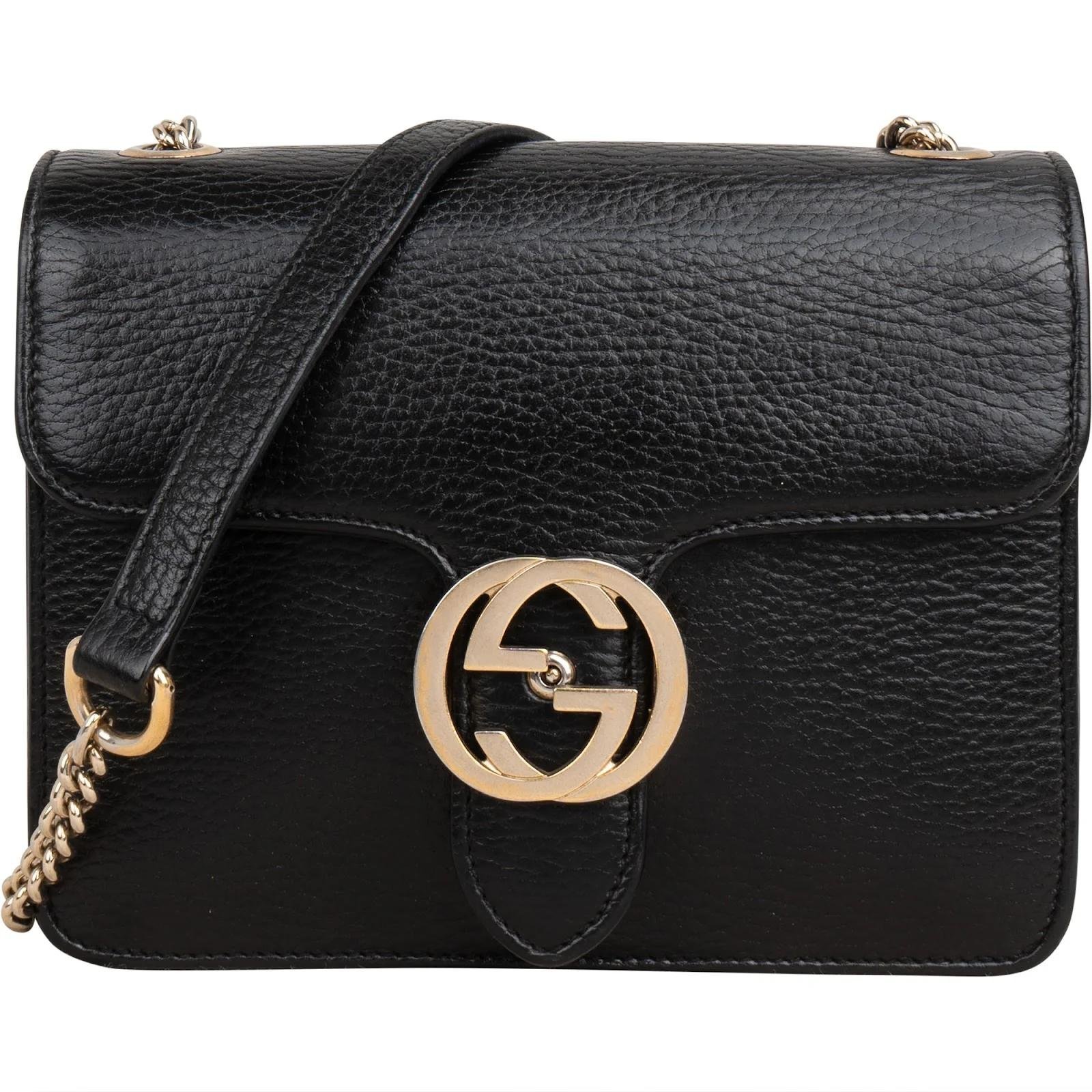 Interlocking leather crossbody bag