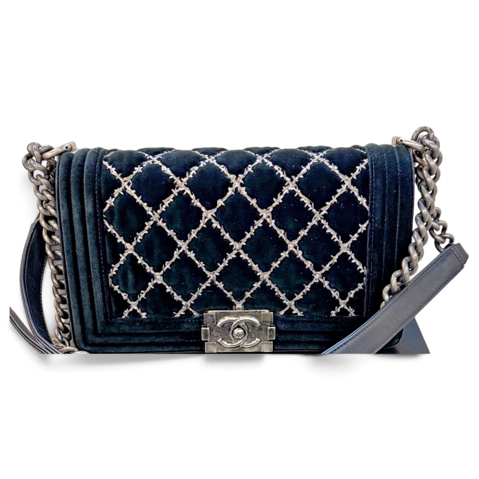 Boy velvet crossbody bag