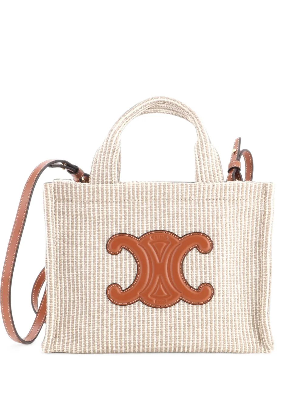 Cabas Thais Triomphe Striped Canvas Small tote bag