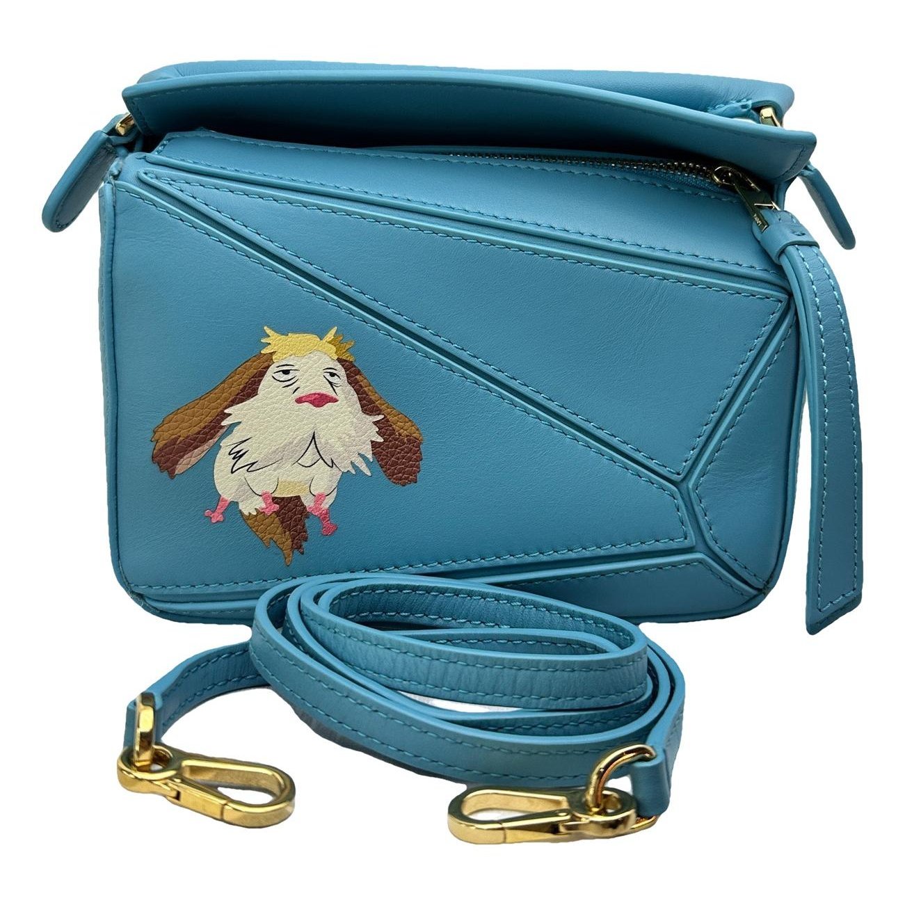 Puzzle leather handbag