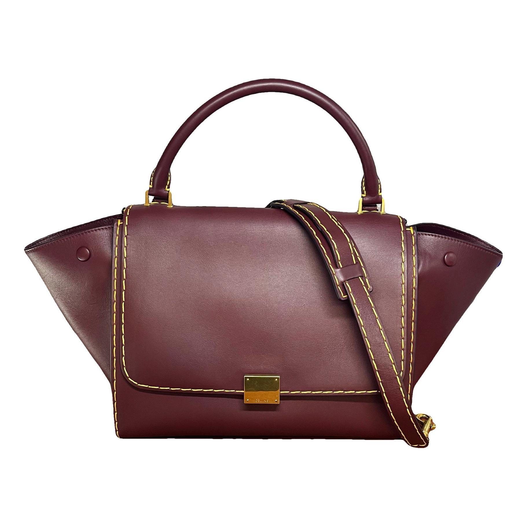 Trapèze leather handbag