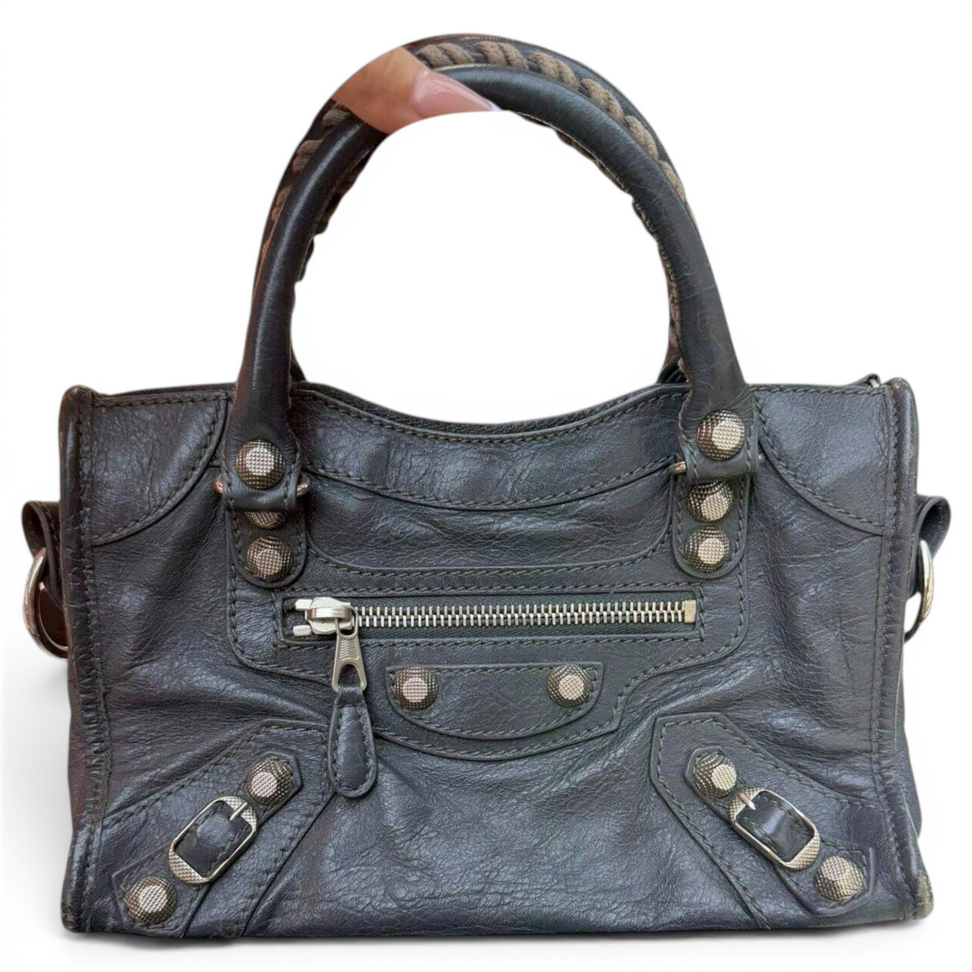 City leather handbag