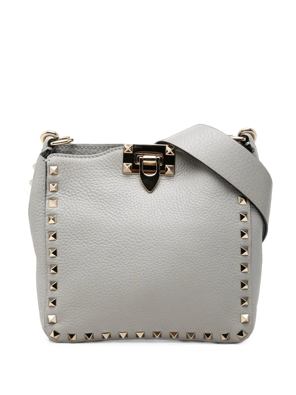 2000-2017 Mini Pebbled Calfskin Rockstud Flip Lock Messenger Bag crossbody bag