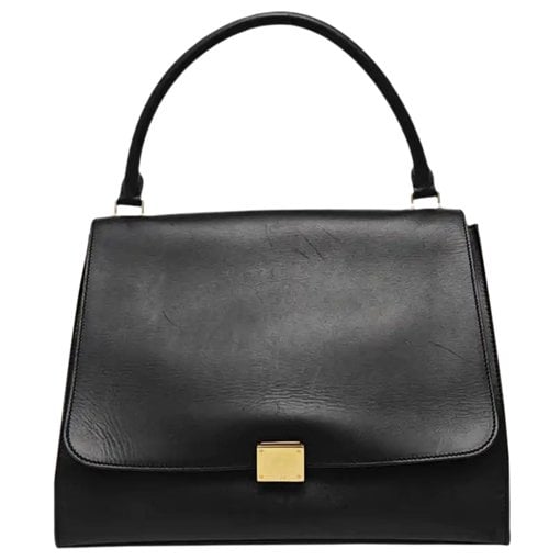 Trapèze leather handbag