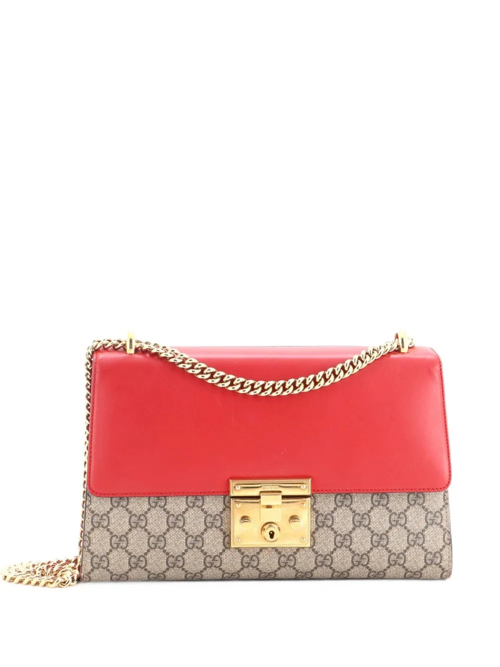 Padlock GG Coated Canvas and Leather Medium shoulder bag