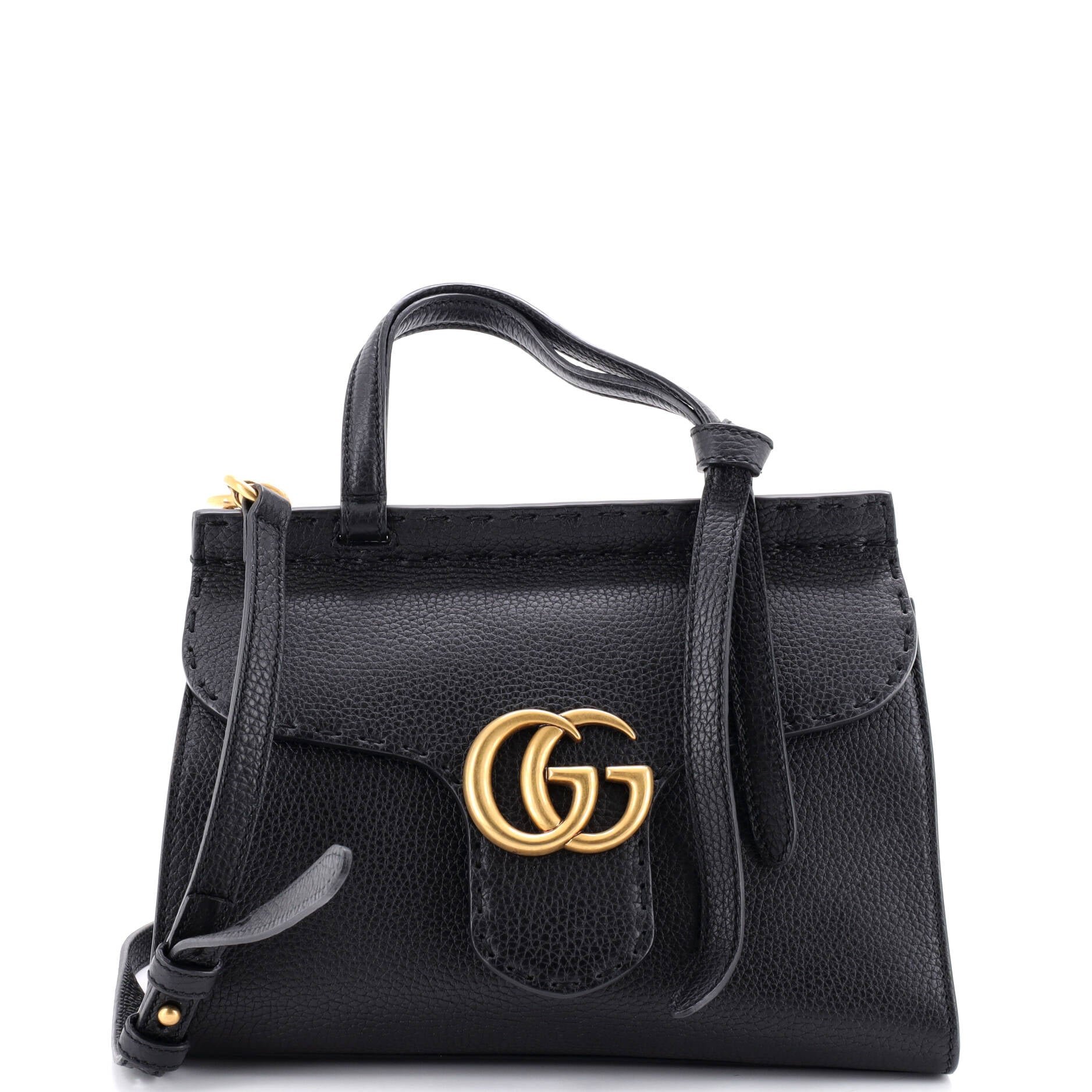 GG Marmont Top Handle Bag Leather Mini