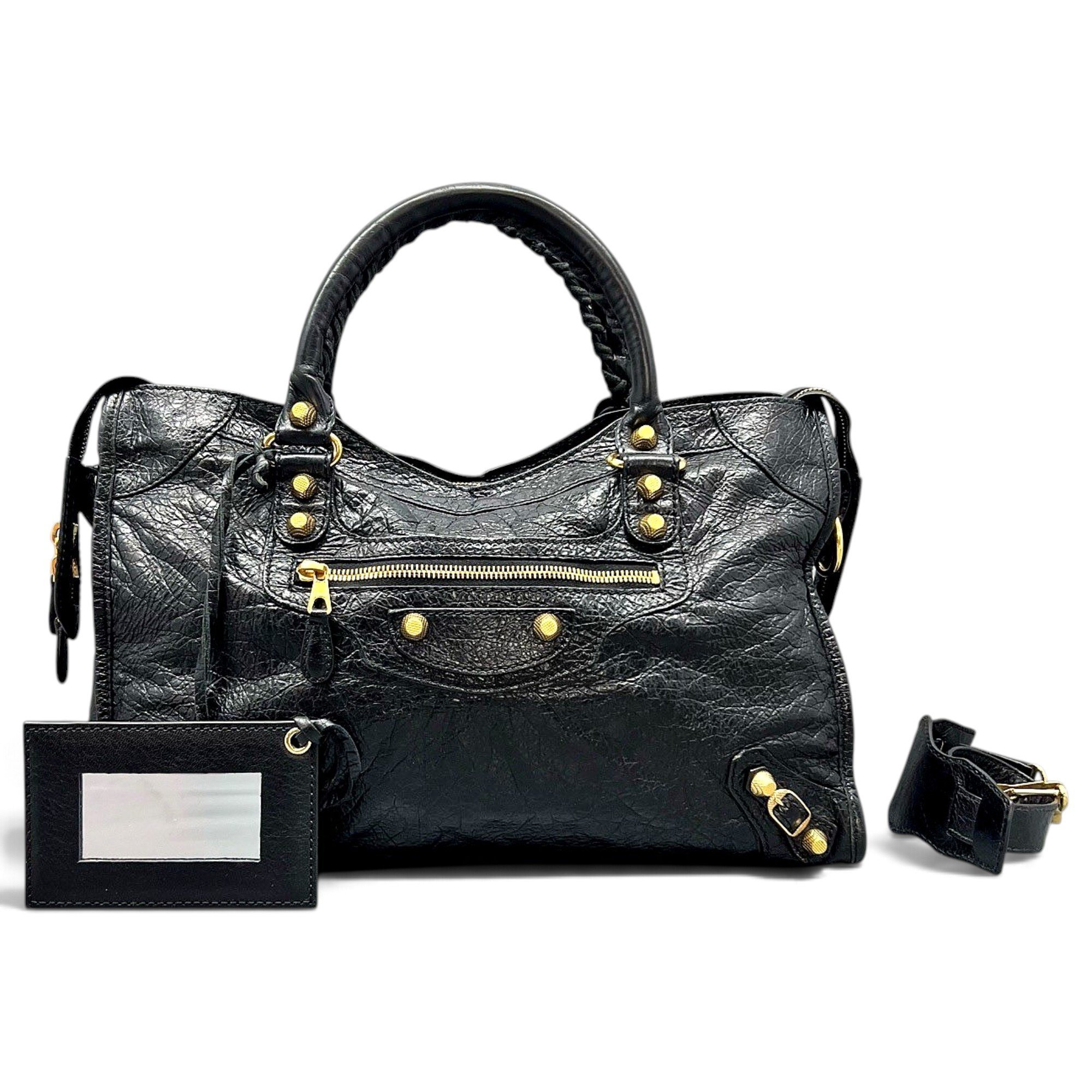 City leather handbag