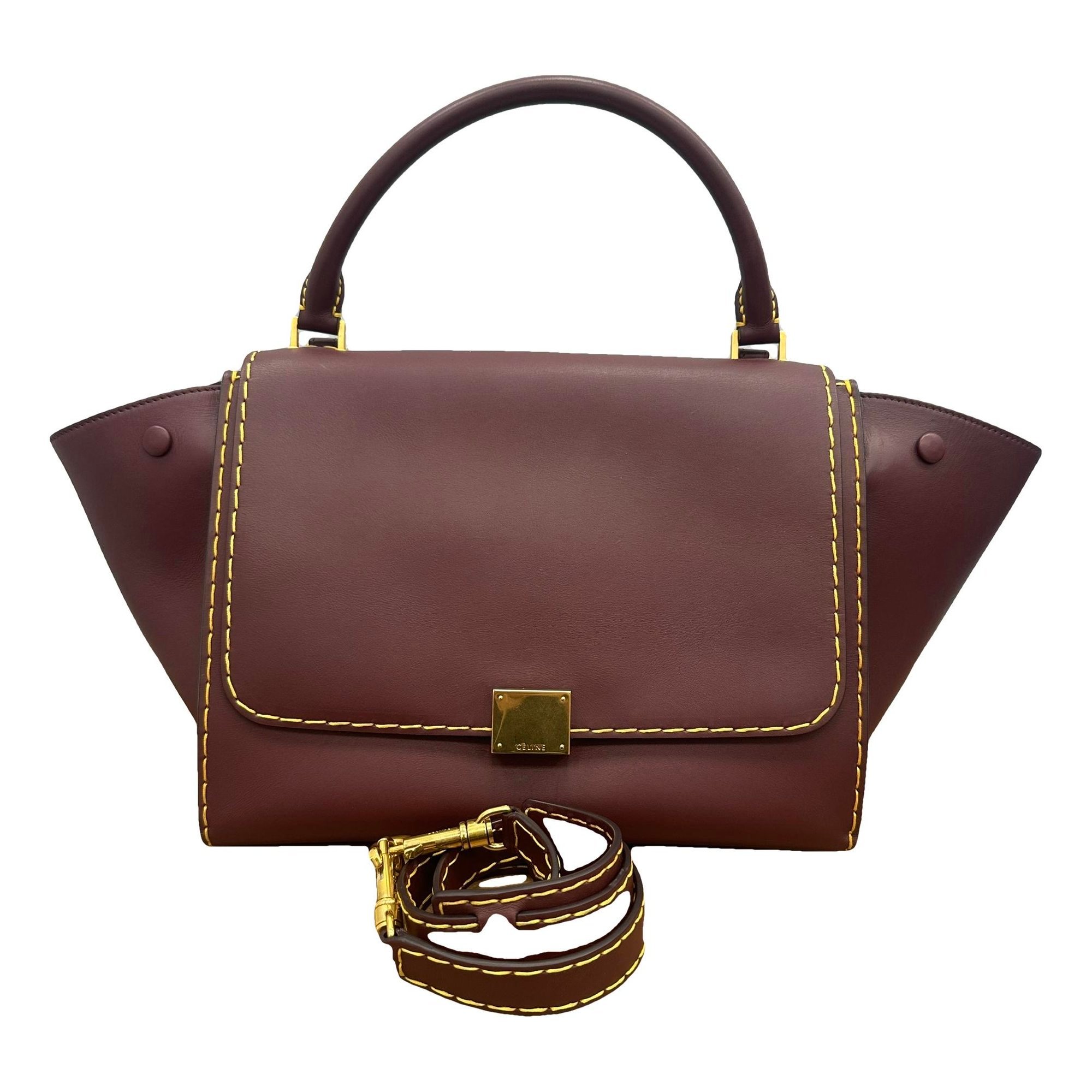 Trapèze leather handbag