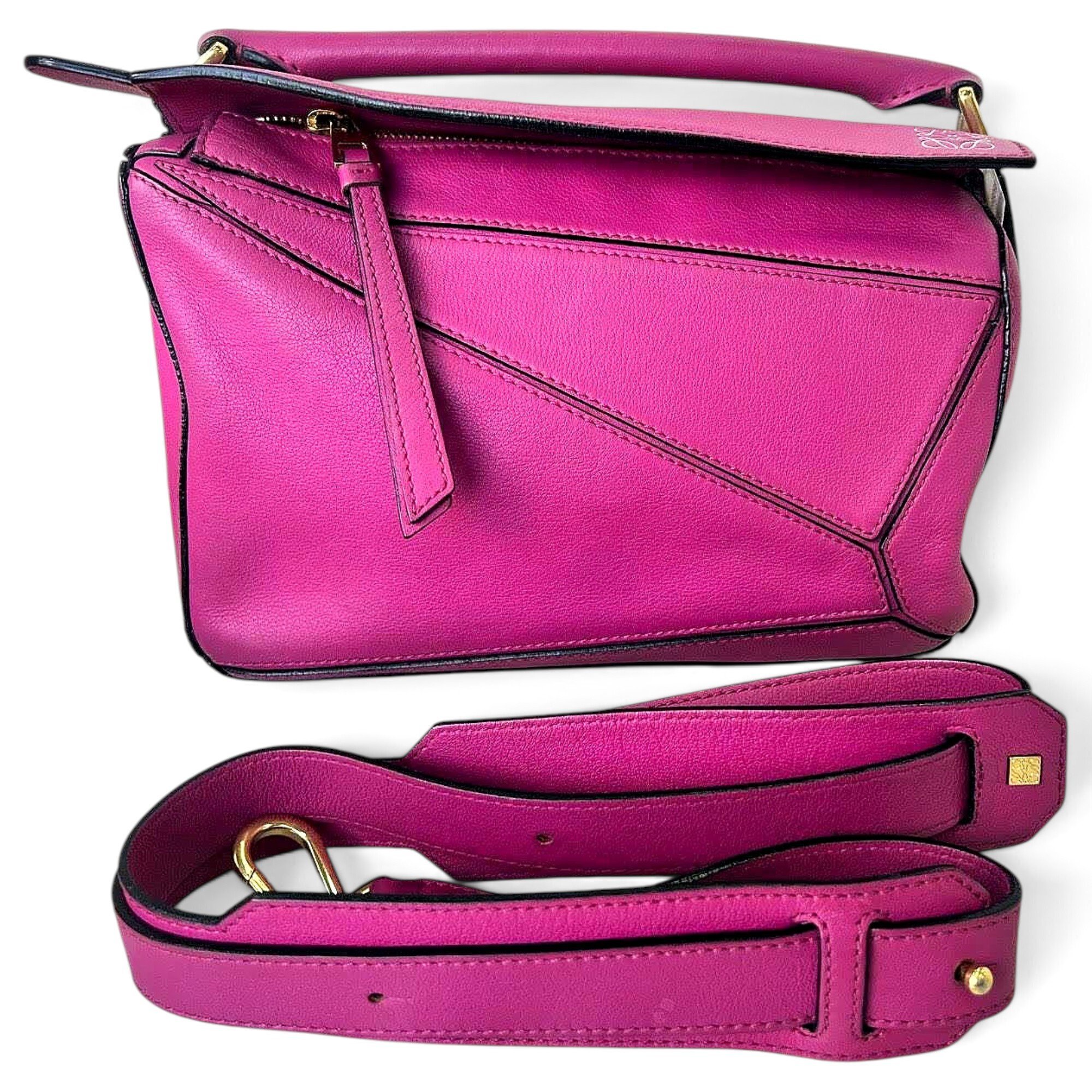 Puzzle leather handbag