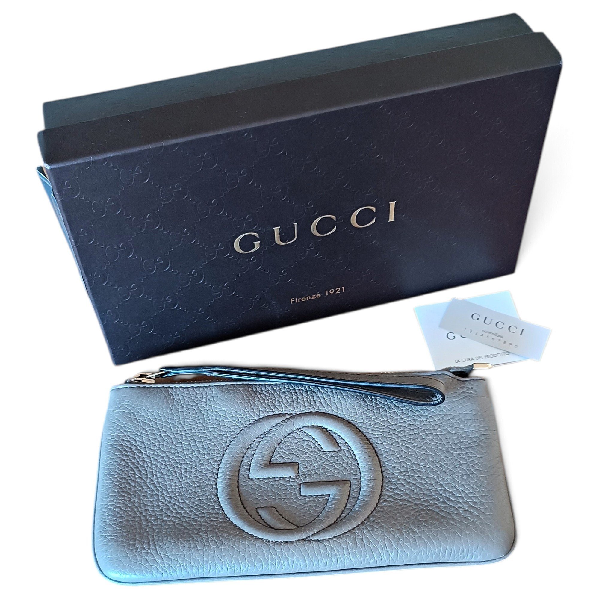 Soho leather clutch bag