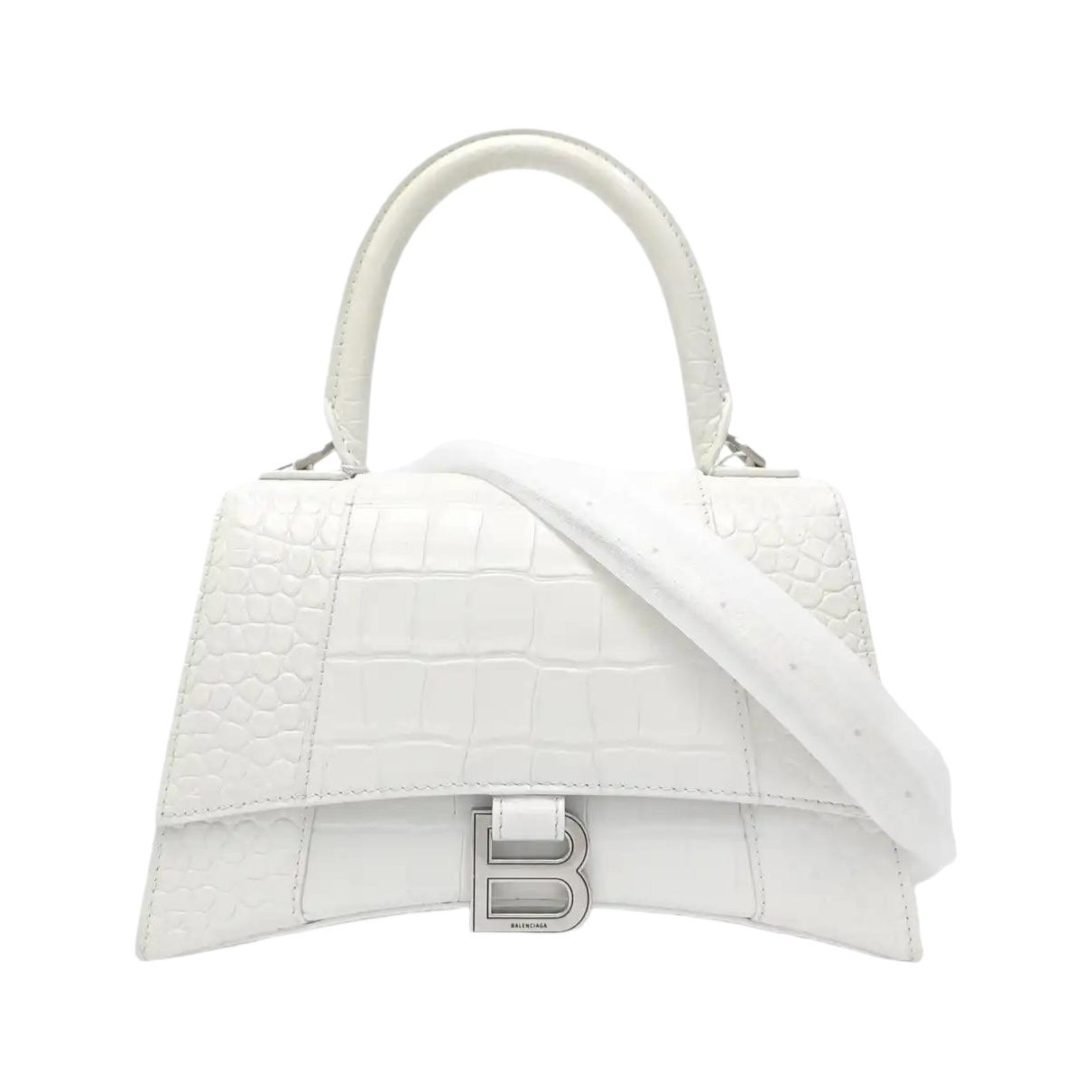 Hourglass leather handbag