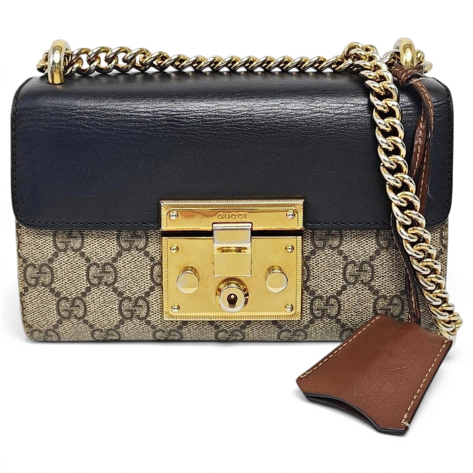 Padlock leather handbag