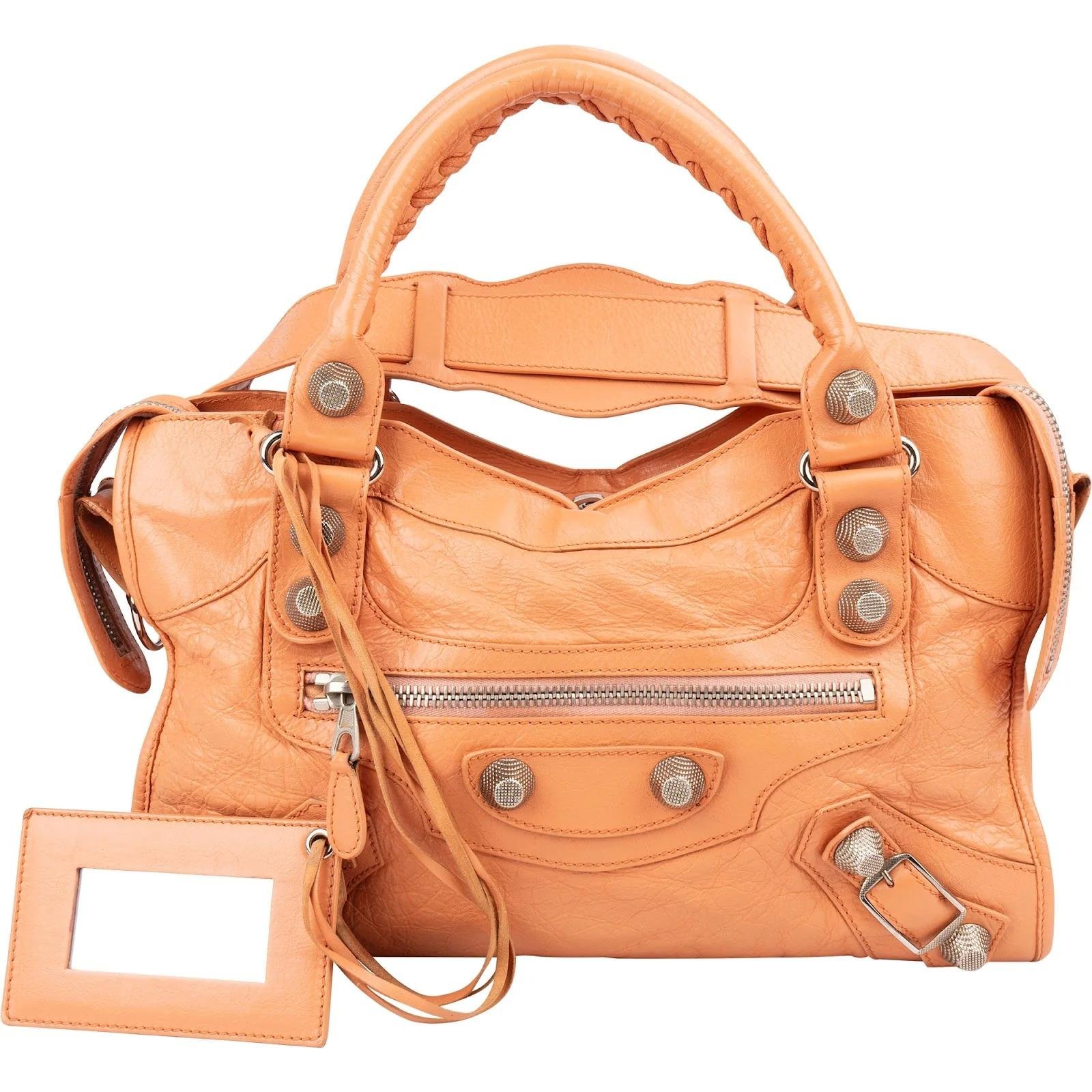 City leather handbag