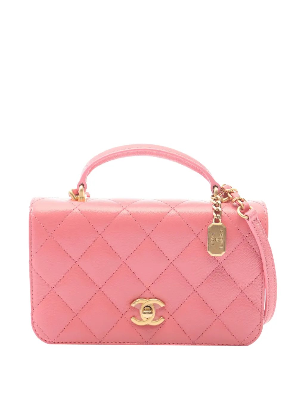 2021-2026 CC Quilted Caviar Top Handle Flap satchel