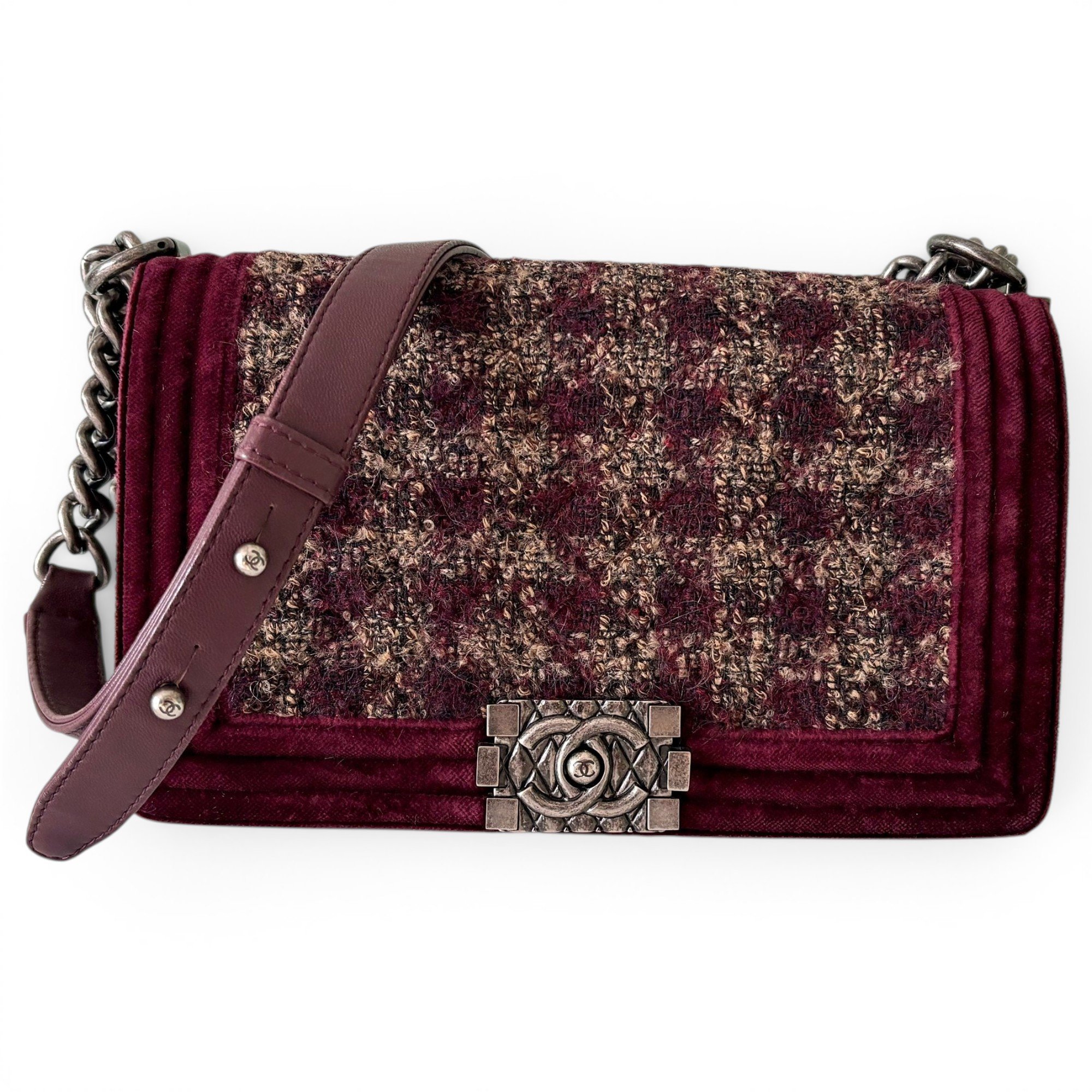 Boy velvet handbag