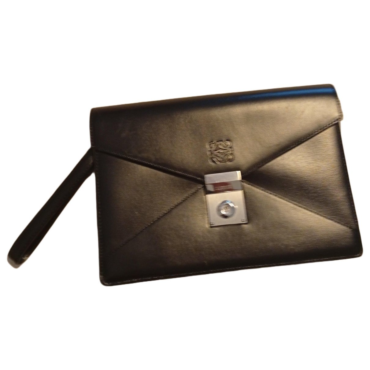 Leather clutch bag