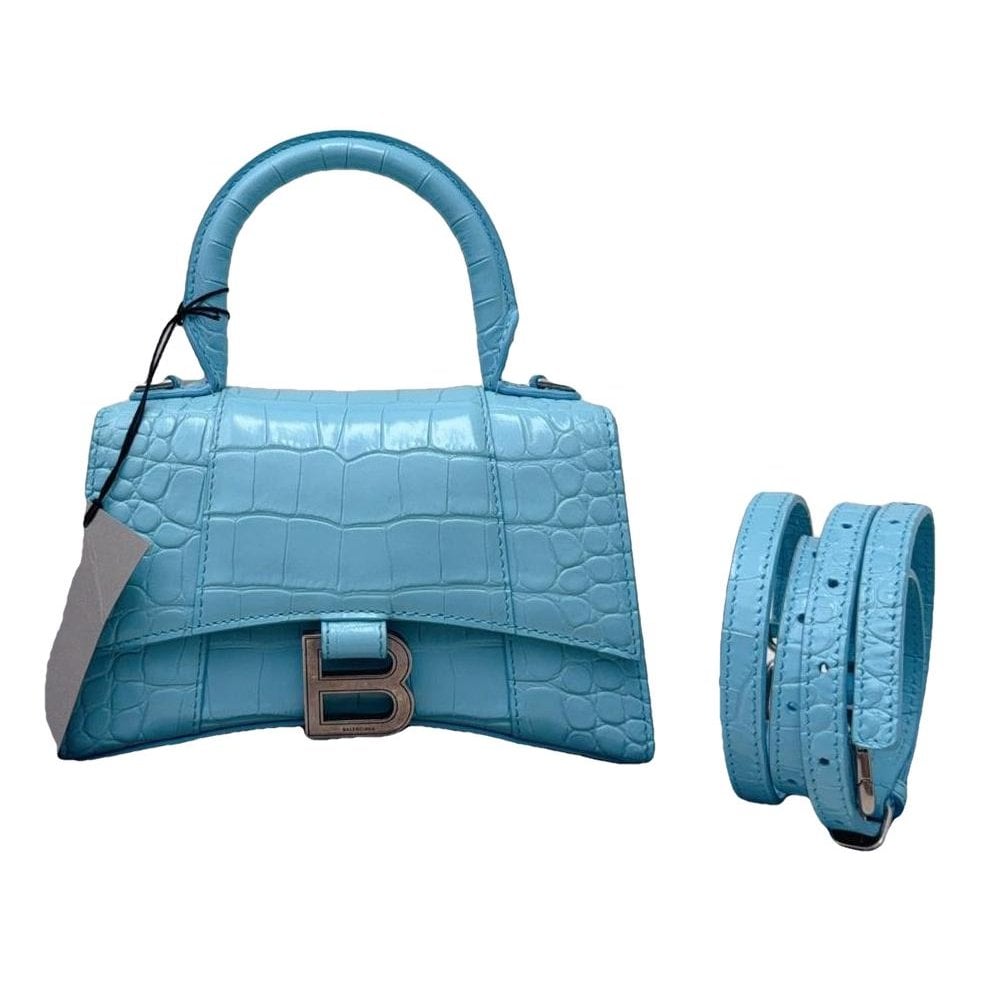 Hourglass leather handbag