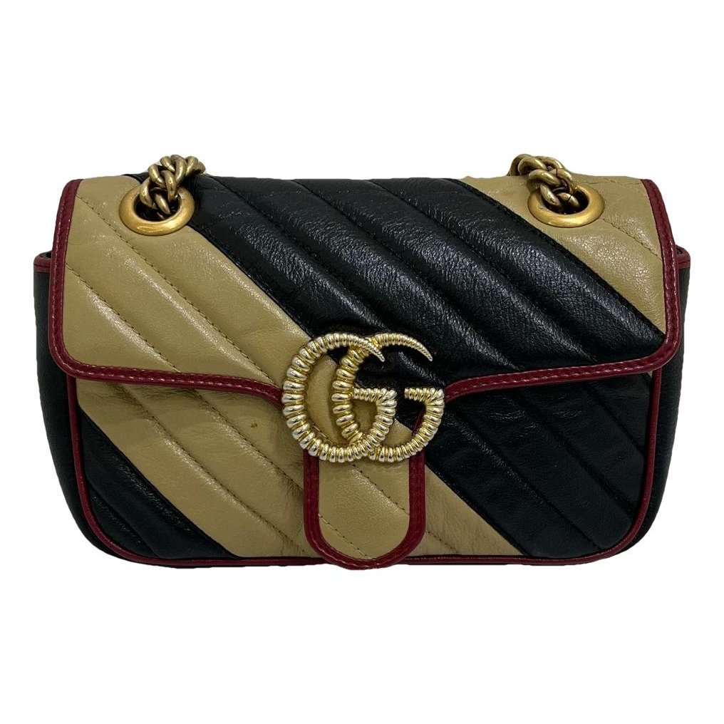 Pearly GG Marmont Flap leather handbag
