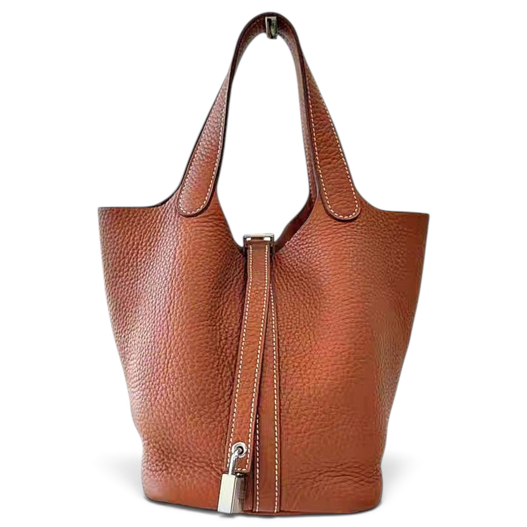 Picotin leather tote
