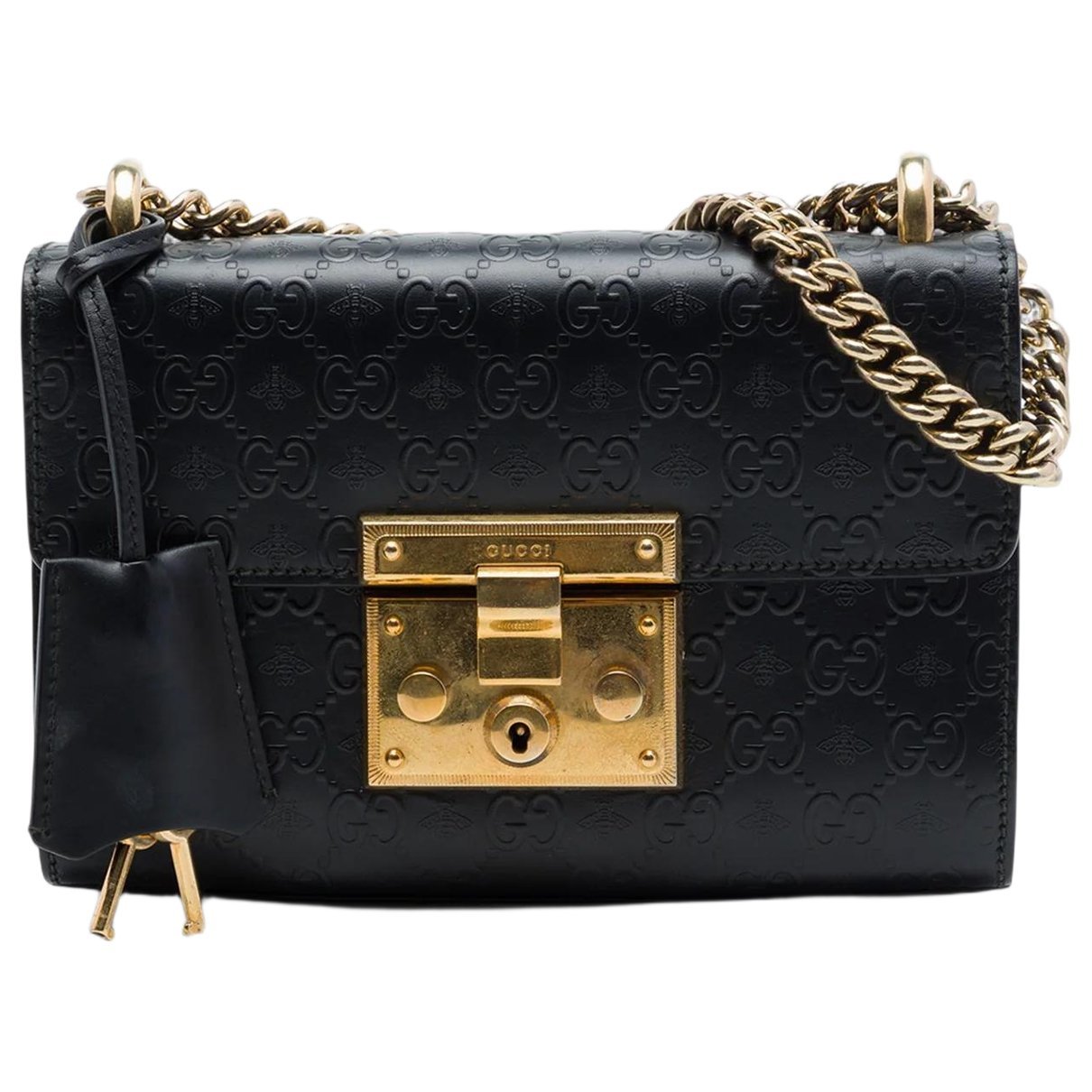 Padlock leather crossbody bag