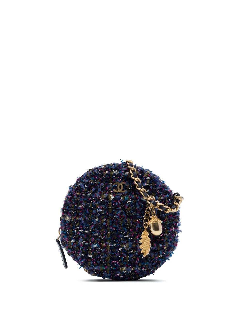 2018-2019 CC Quilted Tweed Round crossbody bag