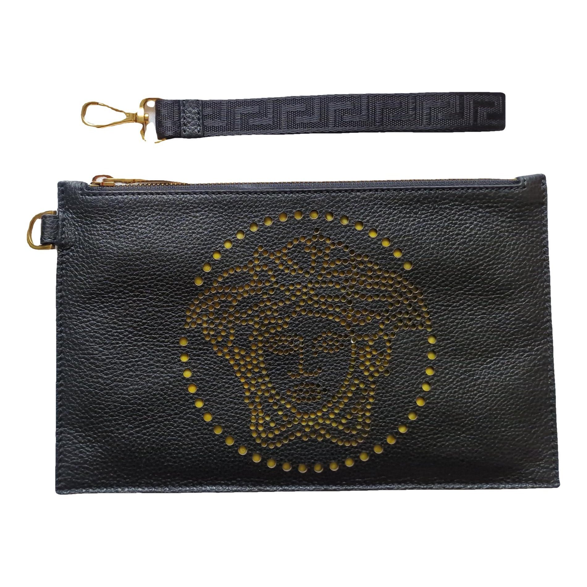 Leather clutch bag