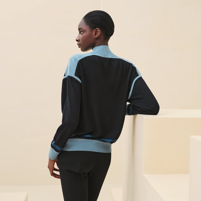 Noir "Mors a Jouets Detoure" Long-sleeve Twillaine Sweater