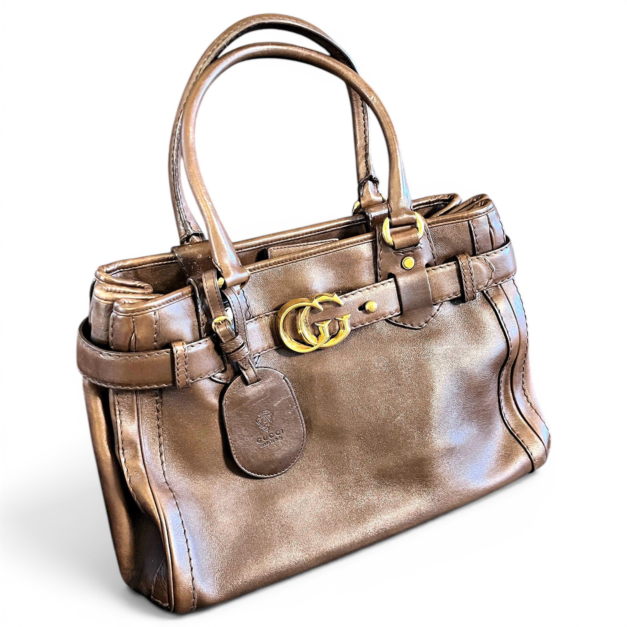 GG Running leather handbag