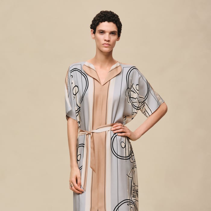 Gris Paruline "Ex-libris a Main Levee" Caftan