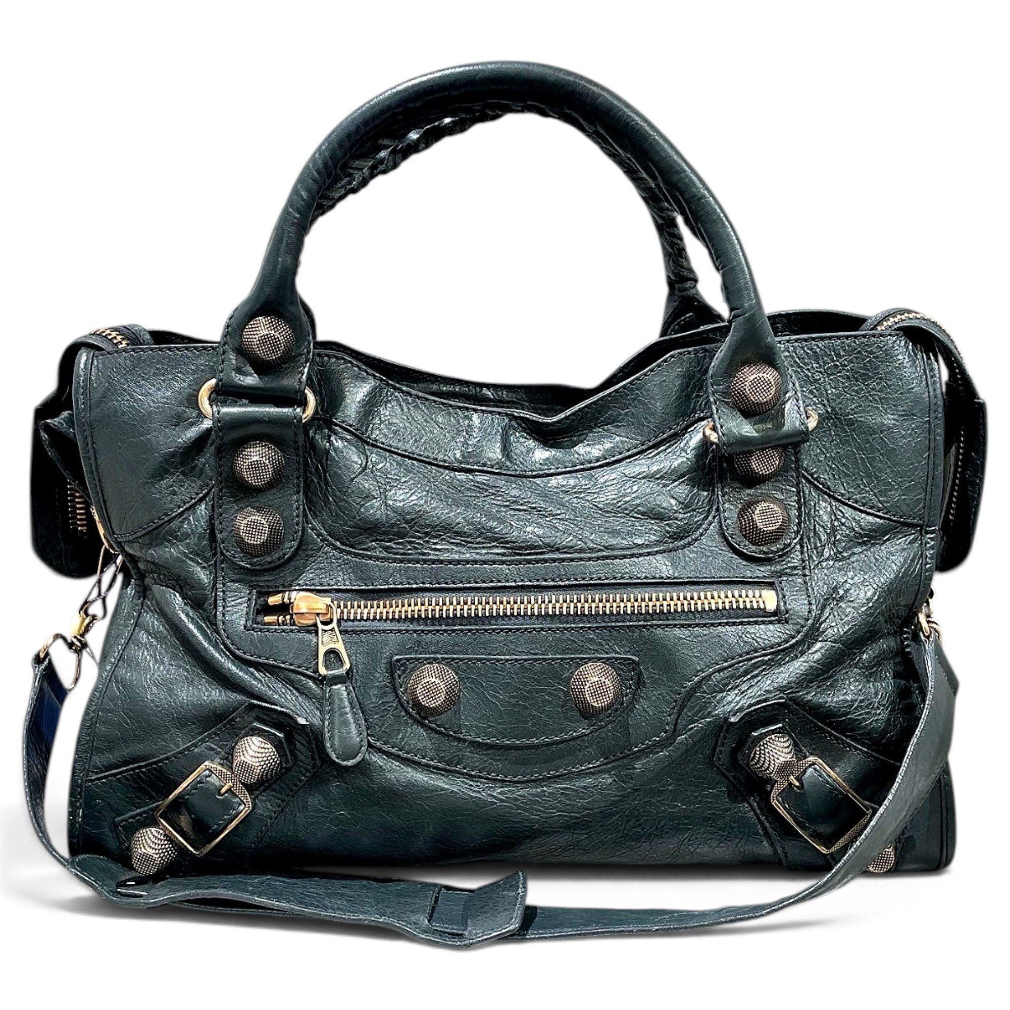 City leather handbag