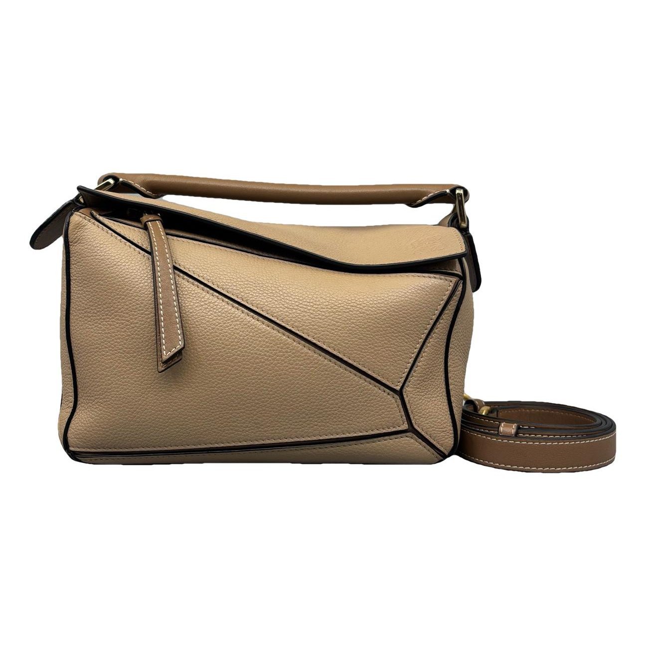 Puzzle leather handbag