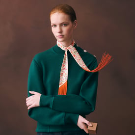 Red Berries leather fringes Twilly