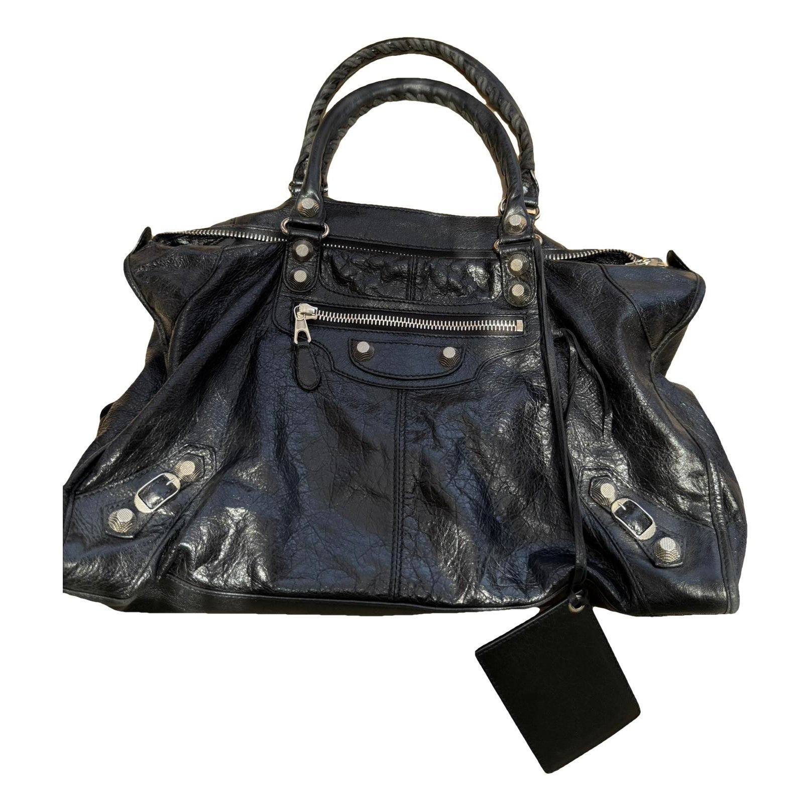 City leather handbag