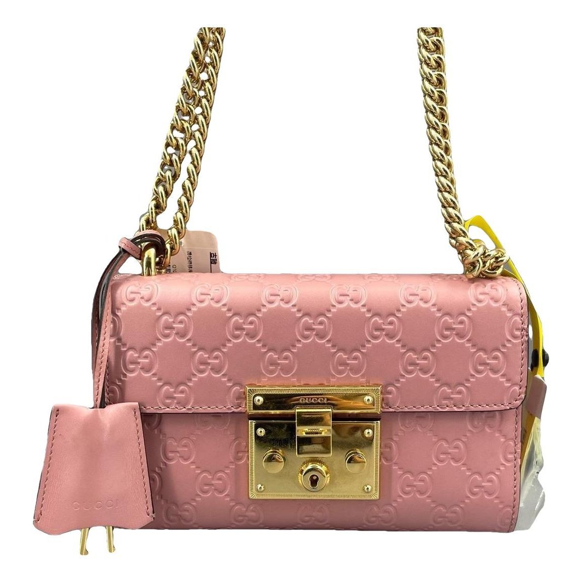 Padlock leather handbag