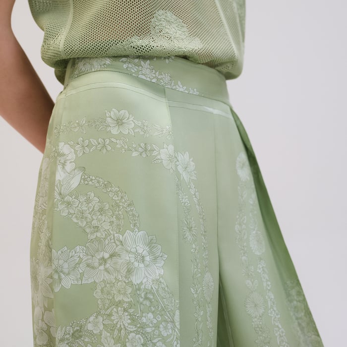 Vert Tendre "Brides De Gala En Fleurs" Pants
