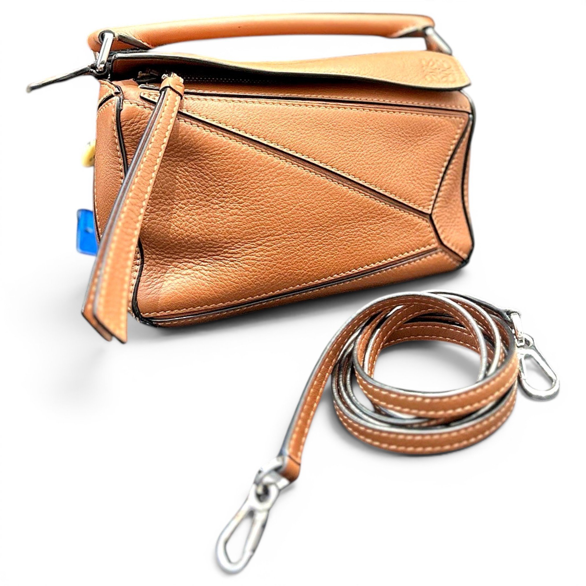 Puzzle leather handbag