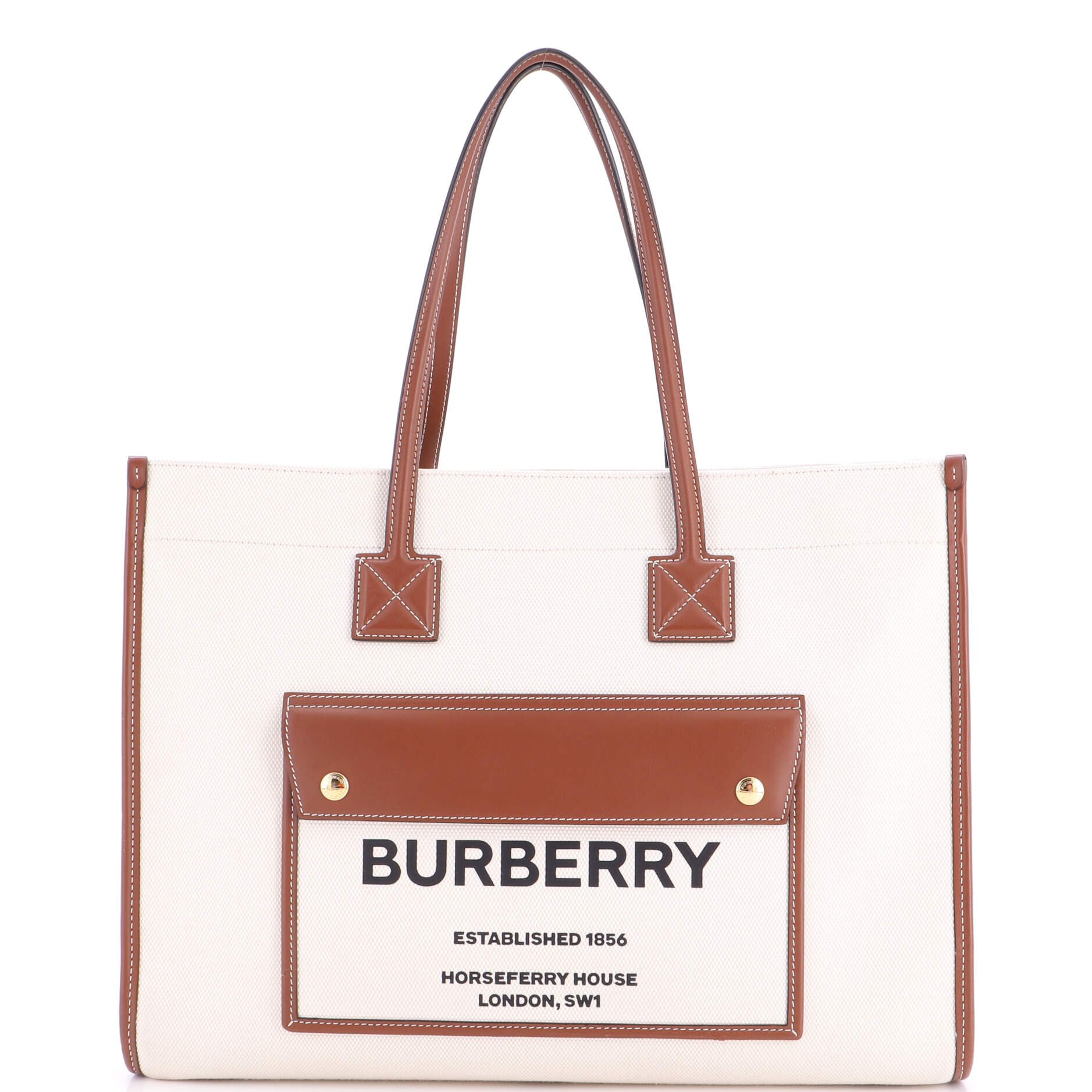 Freya Shopping Tote Canvas with Leather Medium