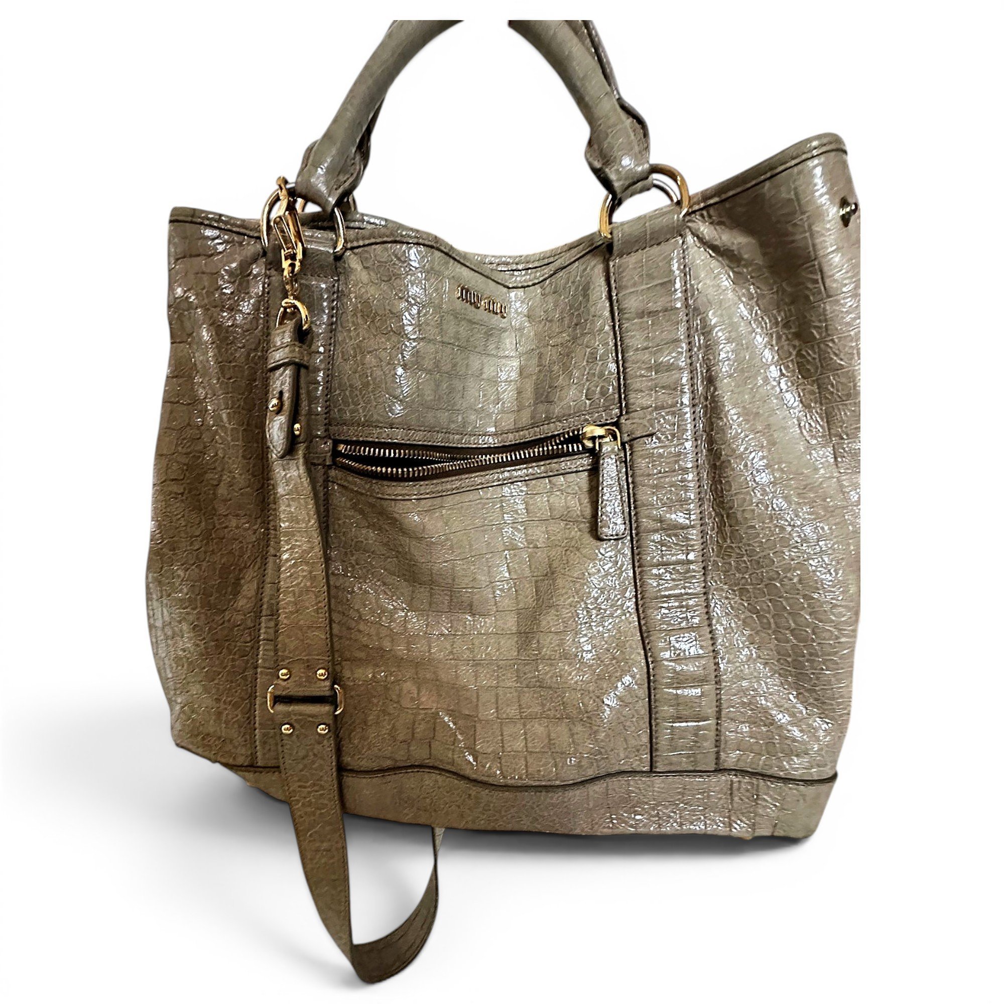 Patent leather handbag